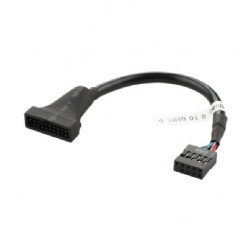 usb 2.0 9PIN Female to USB 3.0 20PIN Male cable 9cm black color