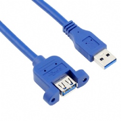 USB 3.0 A male to USB 3.0 A female with panel mount screw cable 30cm