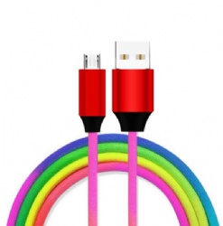 1m cabletolink factory Rainbow Micro usb 5pin male to USB 2.0 A male power charge data transfer cable
