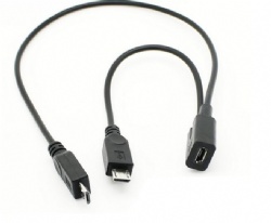 multi micro usb 5pin female to Double Micro usb male Y splitter cable