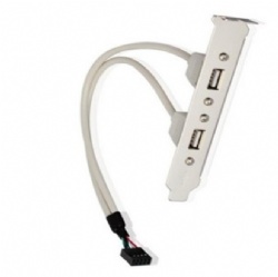 9pin male to double USB 2.0 A female with panel mount screw cable