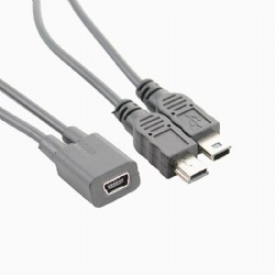 multi 2 in 1 mini usb 5pin female to Double Mini usb 5pin Y splitter cable