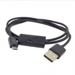1.5m micro usb 5pin male to USB 2.0 A male on/off switch cable