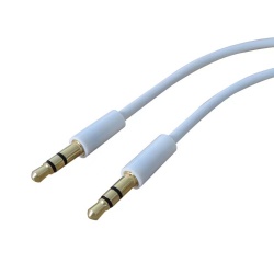 black/white 3.5mm male to 3.5mm male stereo audio/video cable top quality 2021