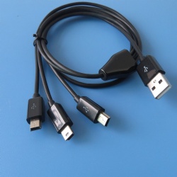 3*mini usb 5pin male to USB 2.0 A male power charge Y splitter cable