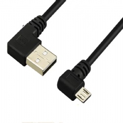 90 degree both angle Micro usb 5pin male to USB 2.0 Power charge cable