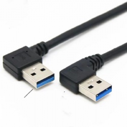 both angle USB 3.0 A male to USB 3.0 A male power charge cable