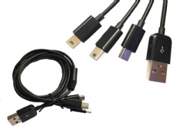 1*USB 2.0 A male to 3*Mini usb 5pin male power charge cable top quality cabletolink factory