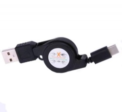 retractable USB Type C power charge cable