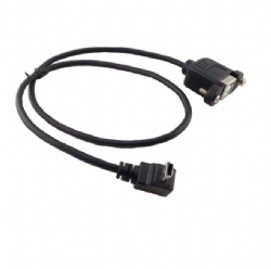 mini usb 5pin male to USB B female with panel mount screw cable