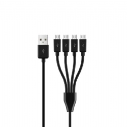 50cm 4 in 1 Multi 4*Micro usb 5pin male to USB 2.0 A male power charge cable