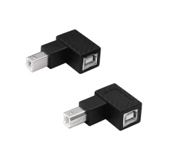 90 Degrees USB 2.0 B Male to Type-B Female Printer Adapter， for Printer, Scanner, Mobile HDD and More
