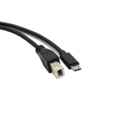 Black Micro usb 5pin male to USB 2.0 b male for midi cable