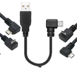 up/down/left/right Micro usb 5pin male to USB 2.0 A male power charge cable 25cm cabletolink