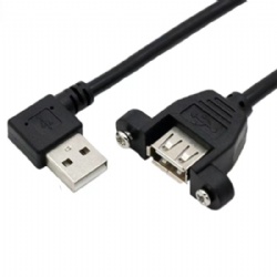 up/down/left/right angle USB 2.0 A male to USB 2.0 A female with panel mount screw cable 480mbps top quality  cabletolink