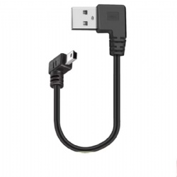 90 degree Mini usb 5pin male to Angle USB 2.0 A male data power charge cable 25cm black color