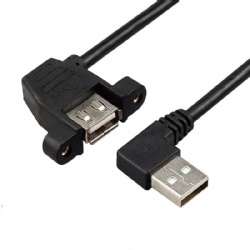 90 degree USB 2.0 A male to USB 2.0 A female with panel mount screw cable 2021 cabletolink factory