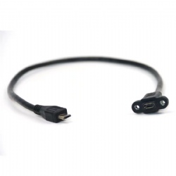 30cm Micro usb 5pin male to Micro usb 5pin female with panel mount screw cable 480mbps Top quality cabletolink