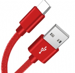 Red color Nylon braid USB 2.0 C male to 2.0 A male data transfer power charge cable top quality cabletolink