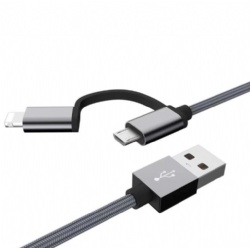 colorful 3 in 1 USB 2.0 A male to Micro usb 5pin male/USB C male/usb 8pin power charge cable top quality