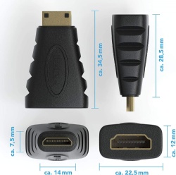 HDMI Female to Mini HDMI Male (19-pin) 4K Ultra HD 1080p Full HD