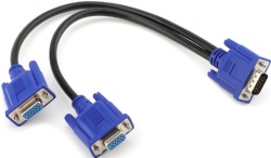 1 Male to 2 Female Adapter Converter Video Cable for Screen Duplication