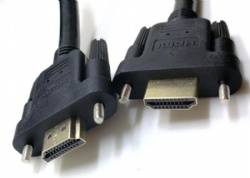 HDMI A male with panel mount screw male to male cable