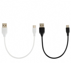 white/black short USB C male to USB A male power charge cable 2021