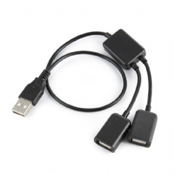 USB 2*Hubs 480mbps data transfer power charge cabletolink 30cm black color