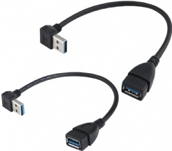 SuperSpeed USB 3.0 Male to Female Extension Data Cable Left and Right Angle