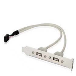 10 Pin Female Header to Dual USB 2.0 Female Motherboard Extender Splitter Cable Cord (2AF/10 Pin 0.5M)