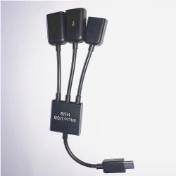 3-Port Charging OTG Host Cable Cord Adapter Compatible with Raspberry Pi 2