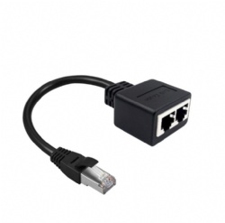 RJ45 Male to Double RJ45 Female Y splitter cable 15cm black color top quailty 2021