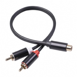 30cm Black color RCA Female to 2*RCA Male Y splitter cable 2021