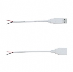white color USB 2.0 A male to open cable with USB 2.0 A female to open cable 20cm cabletolink