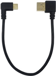 9 inch Gold Plated USB Left & Right Angle 3.0 Type C Male to Left Angle USB Type A 2.0 Male Fast Charge and Data Sync Cable