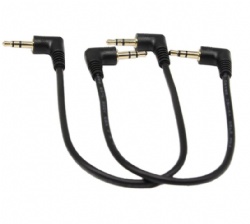 Gold Plated 90 Degree Right & Left Angled 3.5mm Male to Male Stereo Audio Cable for Smartphones, Tablets, Media Players