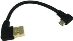 15cm 6inch Micro USB Short Cable Combo Gold Plated Left & Right Angle Micro USB 5 Pin Male to USB 2.0 Type A Left Angle Male Data Sync and Charge Cable