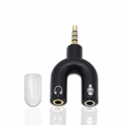 2021 Top quality U shape 3.5mm male to 2*3.5mm Stereo audio adapter cabletolink