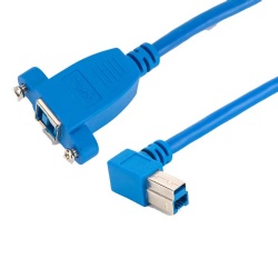 Blue color 1.5m/5ft USB 3.0 A male up angle USB 3.0 B printer cable 5Gbps top quality cabletolink