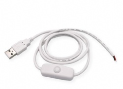 1.5m White  USB 2.0 A male to open with on/off switch power charge cable