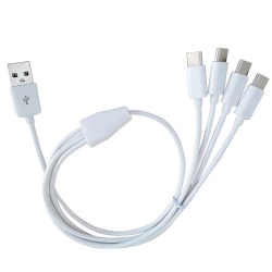 USB 2.0 A male to 4*usb type c multi usb power charge cable