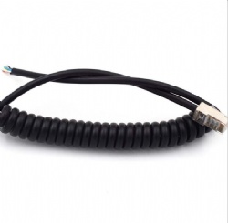 Coiled RJ45 Male to open cable
