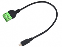 11.8 inch Micro USB Male to 5 Pin Screw Terminal Female Charging and Data Transfer Adapter Connector Converter Extension Shield Cable Cord (Micro USB Male)