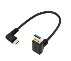 90 Degree Right Angle Type C to USB A 3.0 Down Angle Male Data Cable
