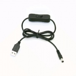 Black/white color 1M USB 2.0 A male to DC5.5*2.1mm switch cable for LED light 304