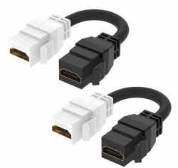 HDMI Keystone Jack Pigtail Cable, HDMI Female to Female Pigtail Extension Cable 4k Coupler