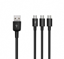 3 in 1 USB 2.0 A Male to Three Micro USB Male 1 to 3 Sync Charging Cable Adapter Cord