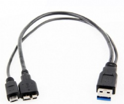 2 in 1 multi Micro usb 3.0 B male/Micro usb 2.0 B male to USB 3.0 A male Y splitter cable