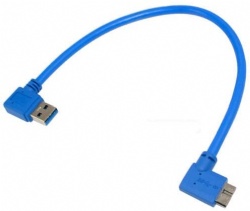 30cm USB 3.0 A Male 90 Degree Left to Micro B Right Angle Short Data Sync and Charging Cable for Galaxy Note 3